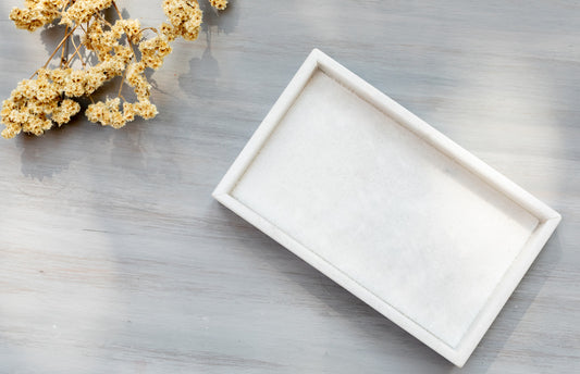 Charola Vanity - Mármol Blanco Perla