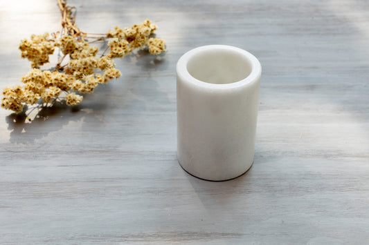 Vaso grande / Vaso chico - Mármol Blanco Perla