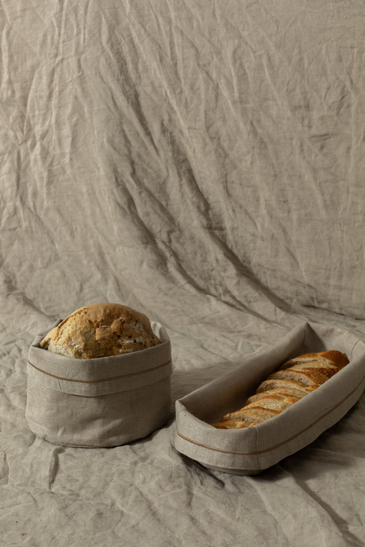 Paneras de lino Beige claro español - Colección Festón