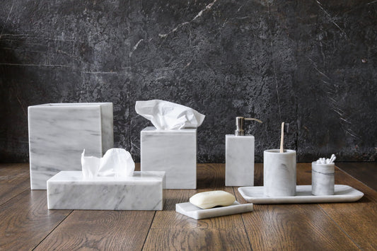 Set completo de baño - Mármol Blanco Bego