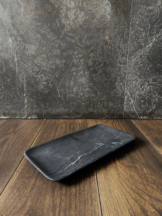 Charola Rectangular - Mármol Negro Querétarp